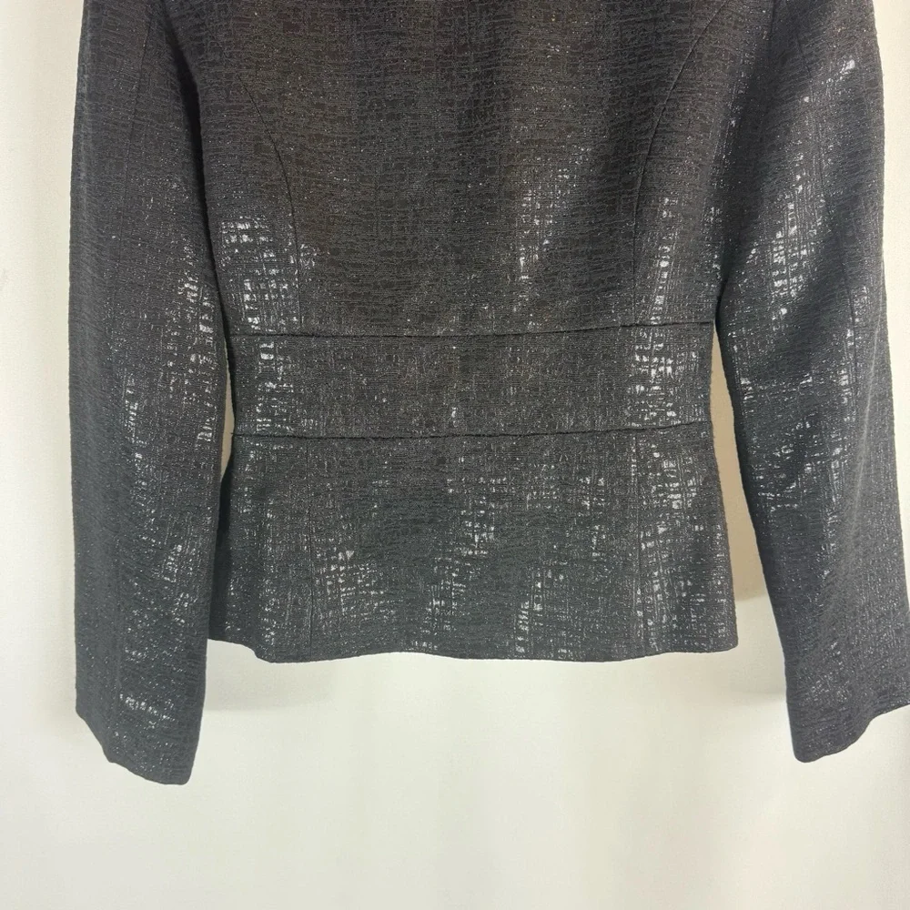 White House Black Market Metallic Black Blazer size:2
